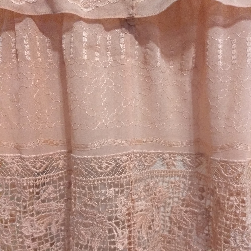 BCBGMAXAZRIA chiffon lace top shirt sz med NWT *J - Picture 7 of 8